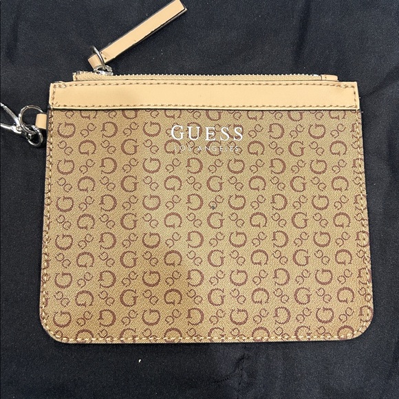Guess Beige and Brown Monogram Pouch - Picture 1 of 3